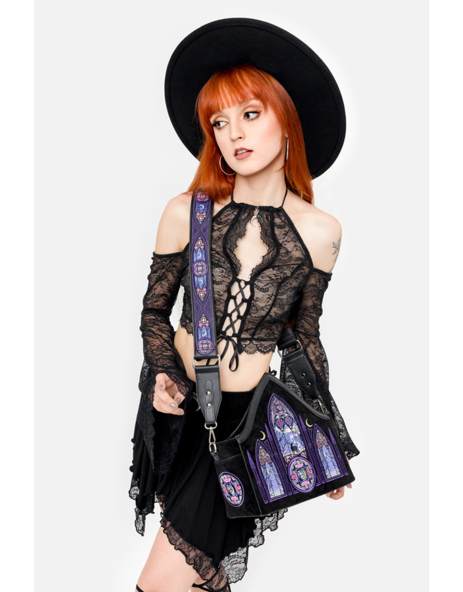 Restyle Gothic bags Steampunk bags - Aurora Northern lights Embroidery handbag