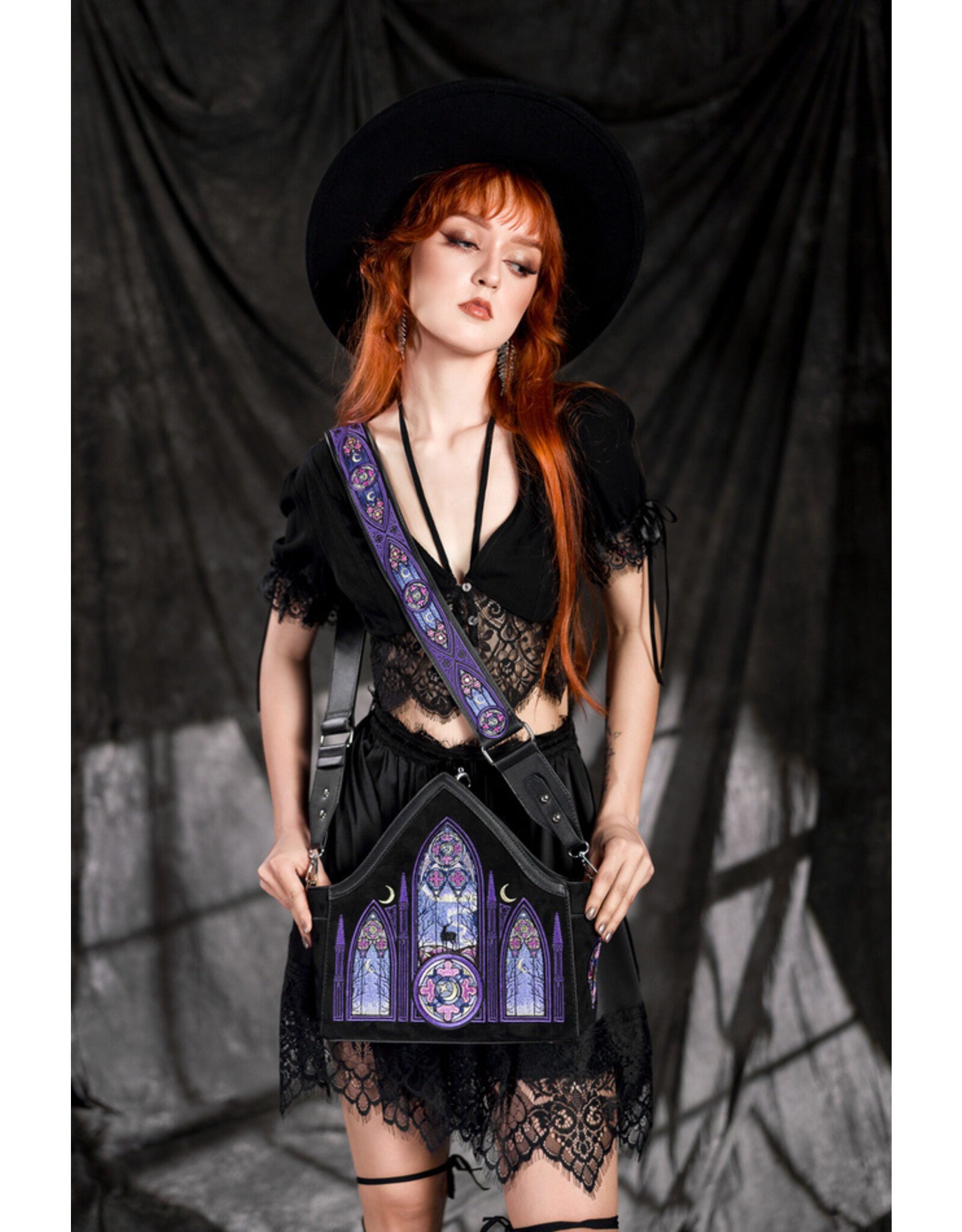 Restyle Gothic bags Steampunk bags - Aurora Northern lights Embroidery handbag