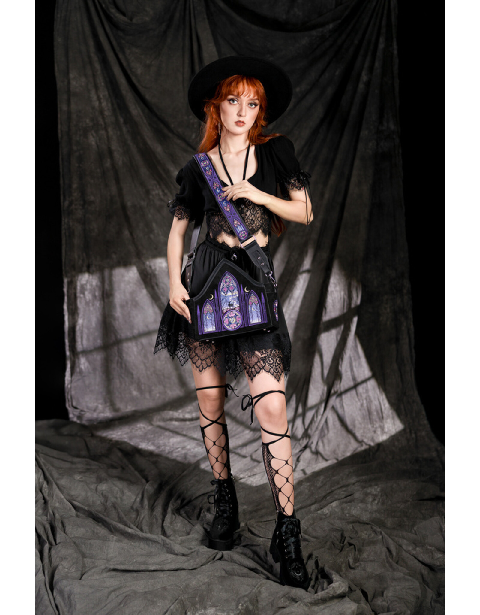 Restyle Gothic bags Steampunk bags - Aurora Northern lights Embroidery handbag