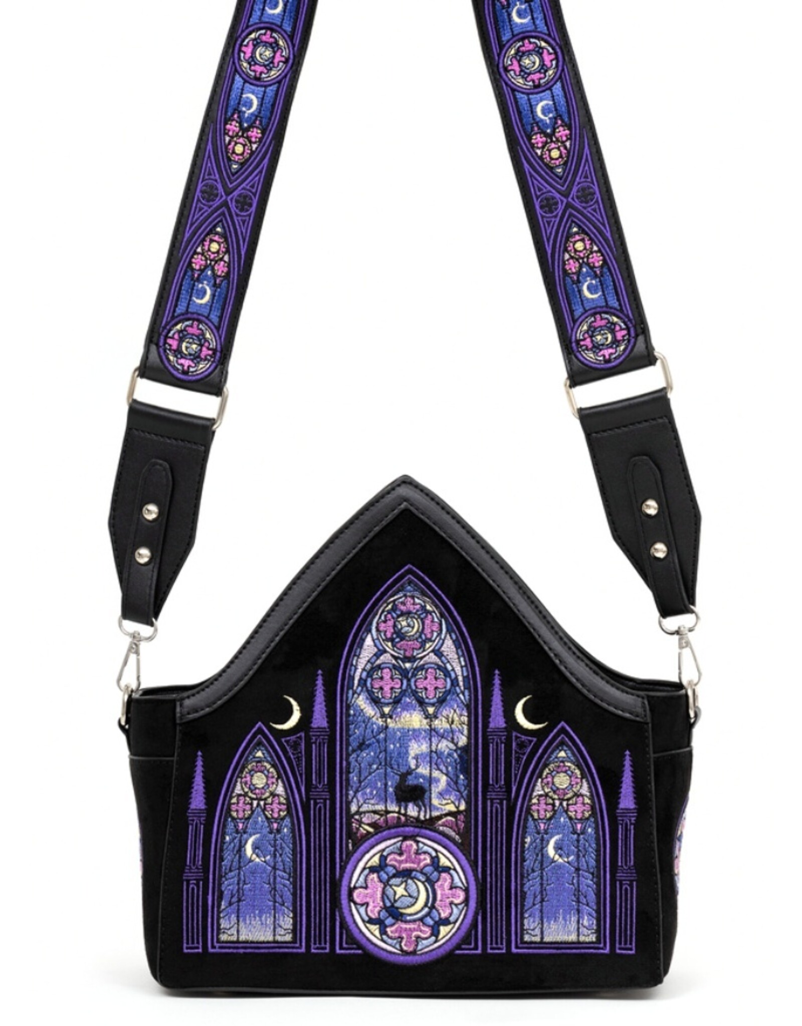 Restyle Gothic tassen Steampunk tassen - Aurora handtas met Noorderlicht Boorduurwerk