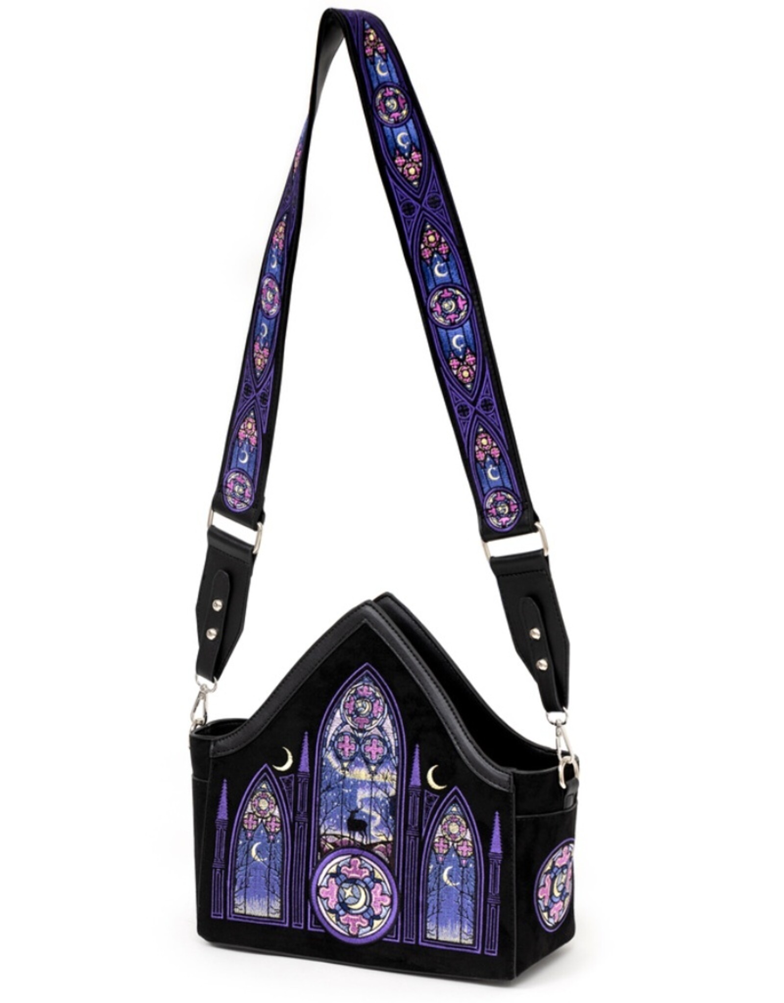 Restyle Gothic tassen Steampunk tassen - Aurora handtas met Noorderlicht Boorduurwerk