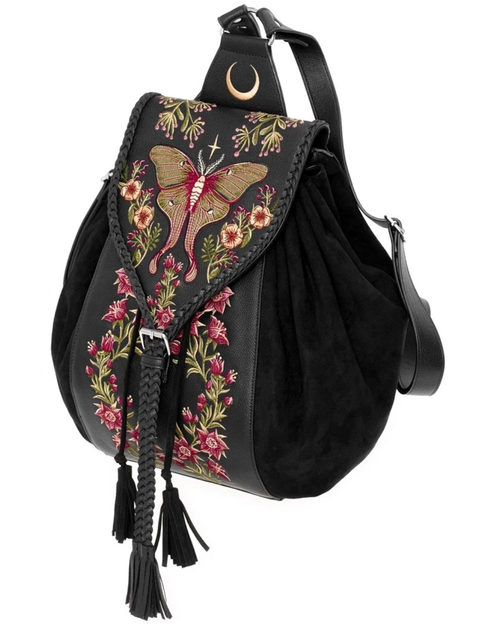 Restyle Fantasy tassen en portemonnees - Wilderwood Rugzak met Nachtvlinder en Wilde Bloemen