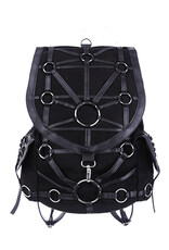 Restyle Gothic Tassen Steampunk Tassen - Occulte Zwarte Harnas Rugzak "O-Ring"