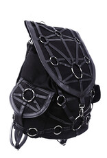 Restyle Gothic Tassen Steampunk Tassen - Occulte Zwarte Harnas Rugzak "O-Ring"