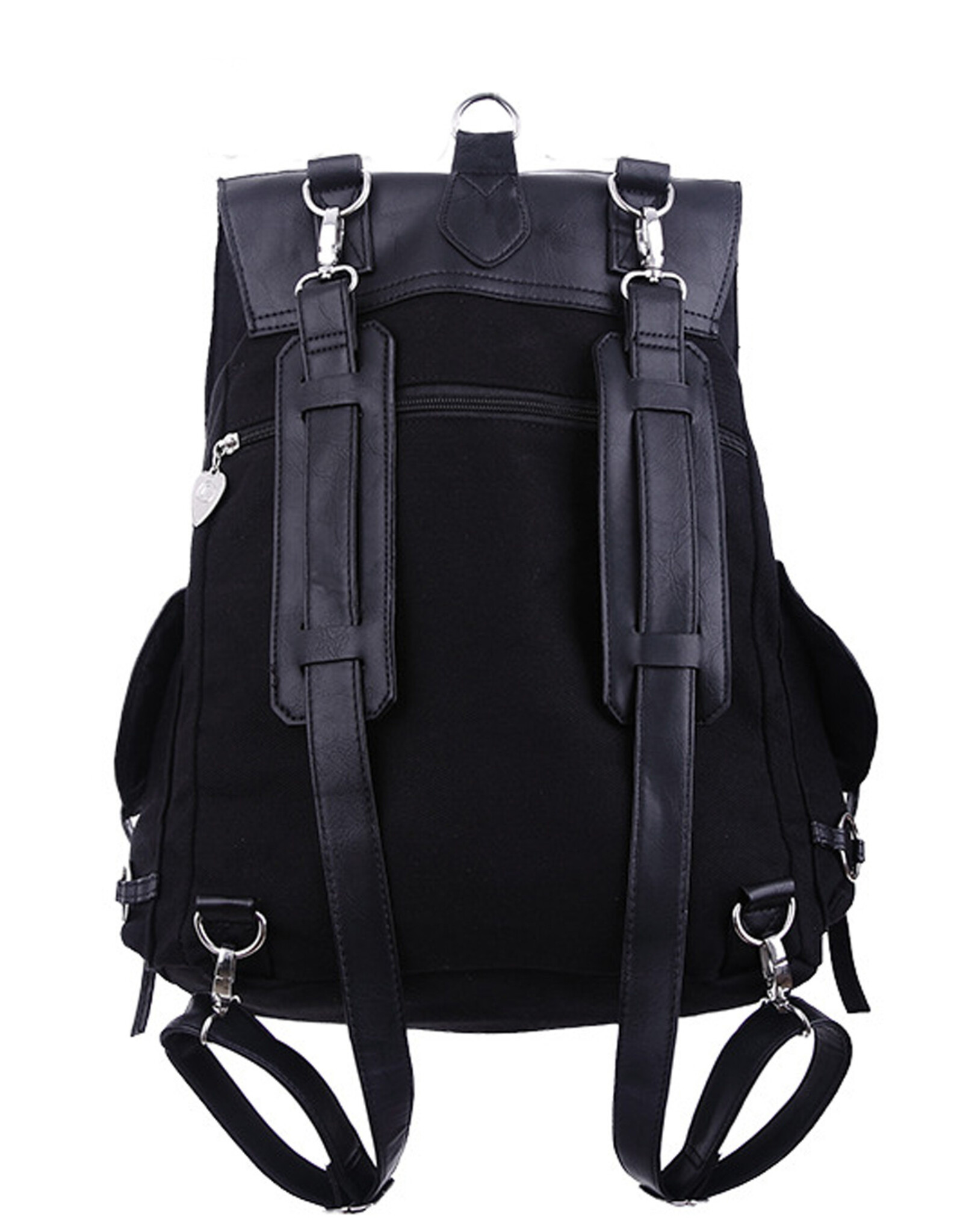 Restyle Gothic bags Steampunk bags - Occult Black Harness Backpack "O-Ring"