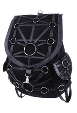 Restyle Gothic Tassen Steampunk Tassen - Occulte Zwarte Harnas Rugzak "O-Ring"