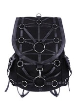 Restyle Gothic Tassen Steampunk Tassen - Occulte Zwarte Harnas Rugzak "O-Ring"