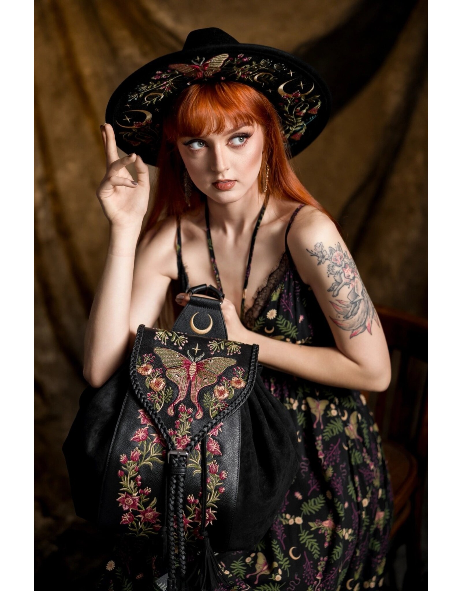 Restyle Gothic and Steampunk accessories - Wilderwood Hat with Magical Embroidery