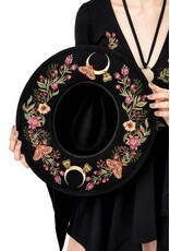Restyle Gothic en Steampunk accessoires - Wildflower Hoed met Magisch Borduurwerk