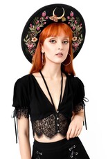 Restyle Gothic en Steampunk accessoires - Wildflower Hoed met Magisch Borduurwerk