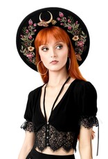 Restyle Gothic en Steampunk accessoires - Wildflower Hoed met Magisch Borduurwerk