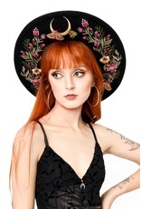 Restyle Gothic en Steampunk accessoires - Wildflower Hoed met Magisch Borduurwerk
