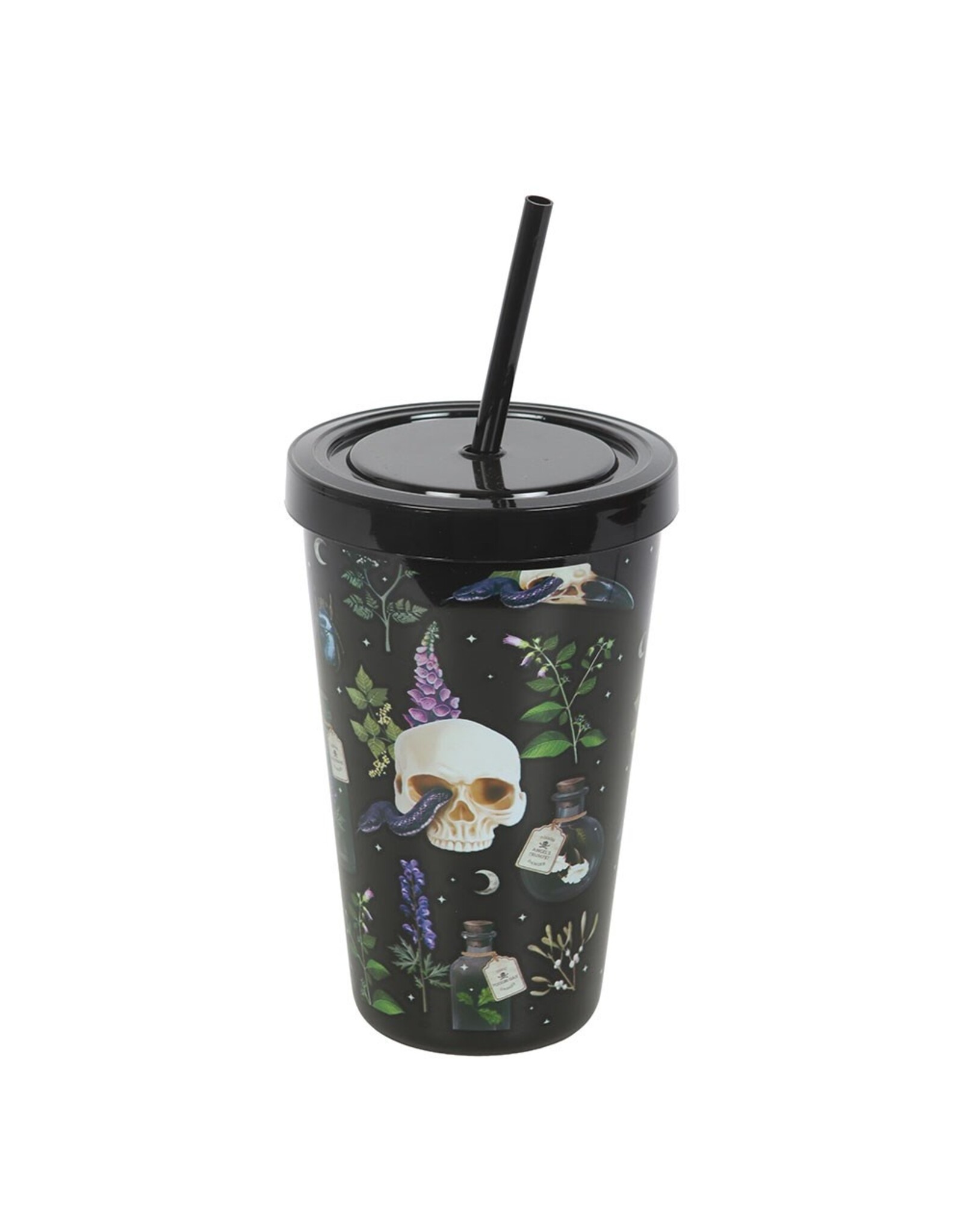 SDW Drinkware - Venom & Vines Print Drinkbeker met Rietje