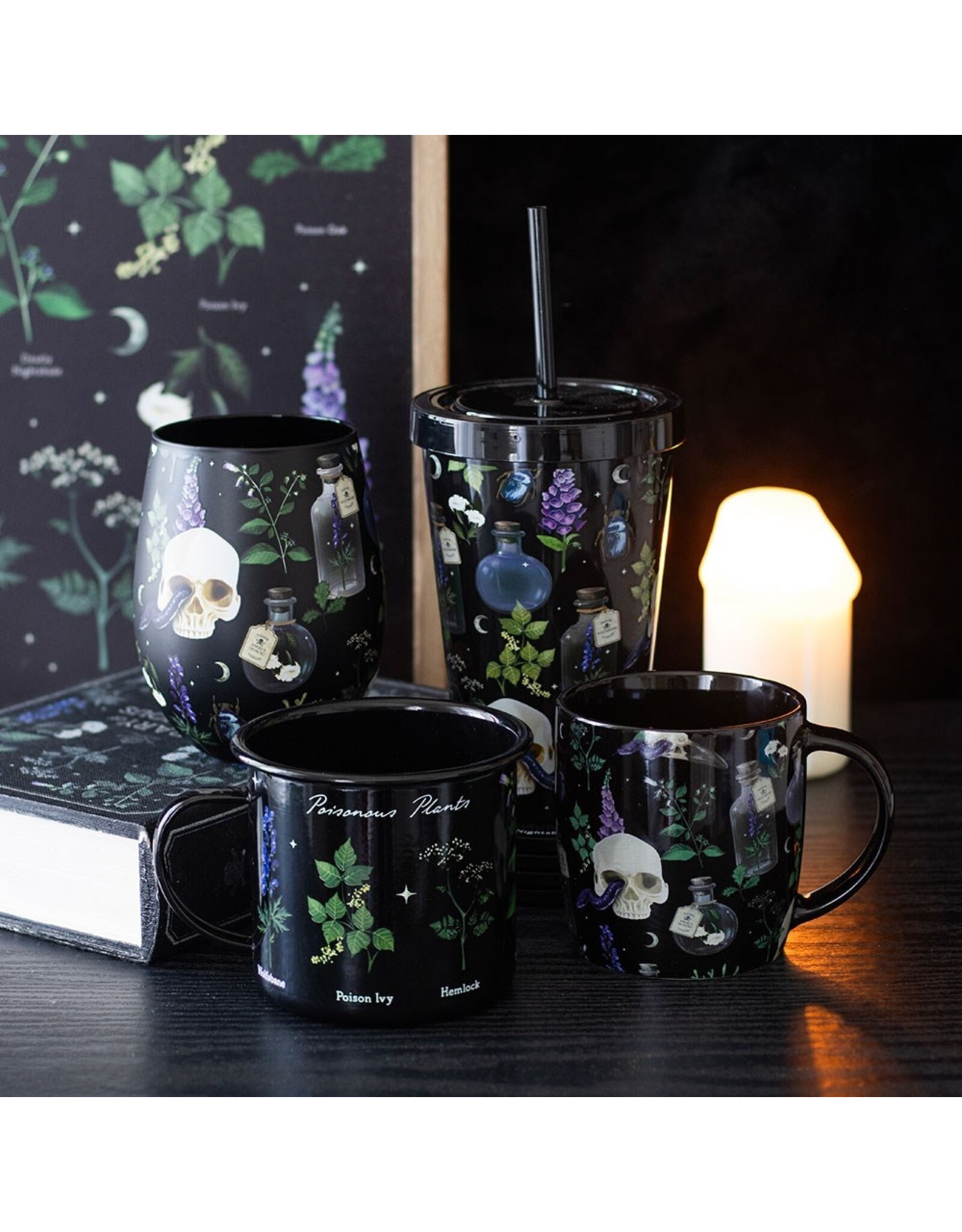 SDW Drinkware - Venom & Vines Print Tumbler with Straw