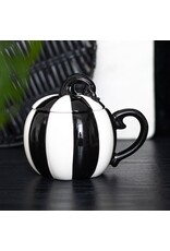 SDW Giftware & Lifestyle - Pumpkin Lidded Mug - Black and White Striped