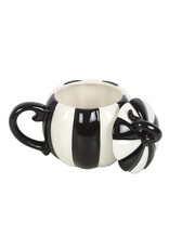 SDW Giftware & Lifestyle - Pumpkin Lidded Mug - Black and White Striped
