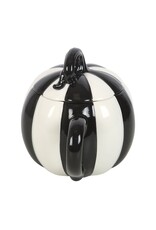 SDW Giftware & Lifestyle -  Pompoen Mok met Deksel - Zwart-wit Gestreept