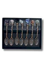 AWG Miscellaneous - Set of 7Witch Spoons with  Gemstone Crystals Bronze