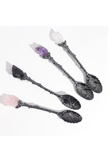 AWG Miscellaneous - Set of 7 Witch Spoons with Gemstone Crystals Dark Silver