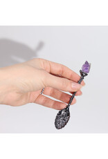 AWG Miscellaneous - Set of 7 Witch Spoons with Gemstone Crystals Dark Silver