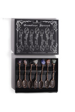 AWG Miscellaneous - Set of 7Witch Spoons with  Gemstone Crystals Bronze