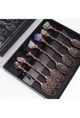 AWG Miscellaneous - Set van 7 Hekslepels met Edelsteen Kristallen Brons