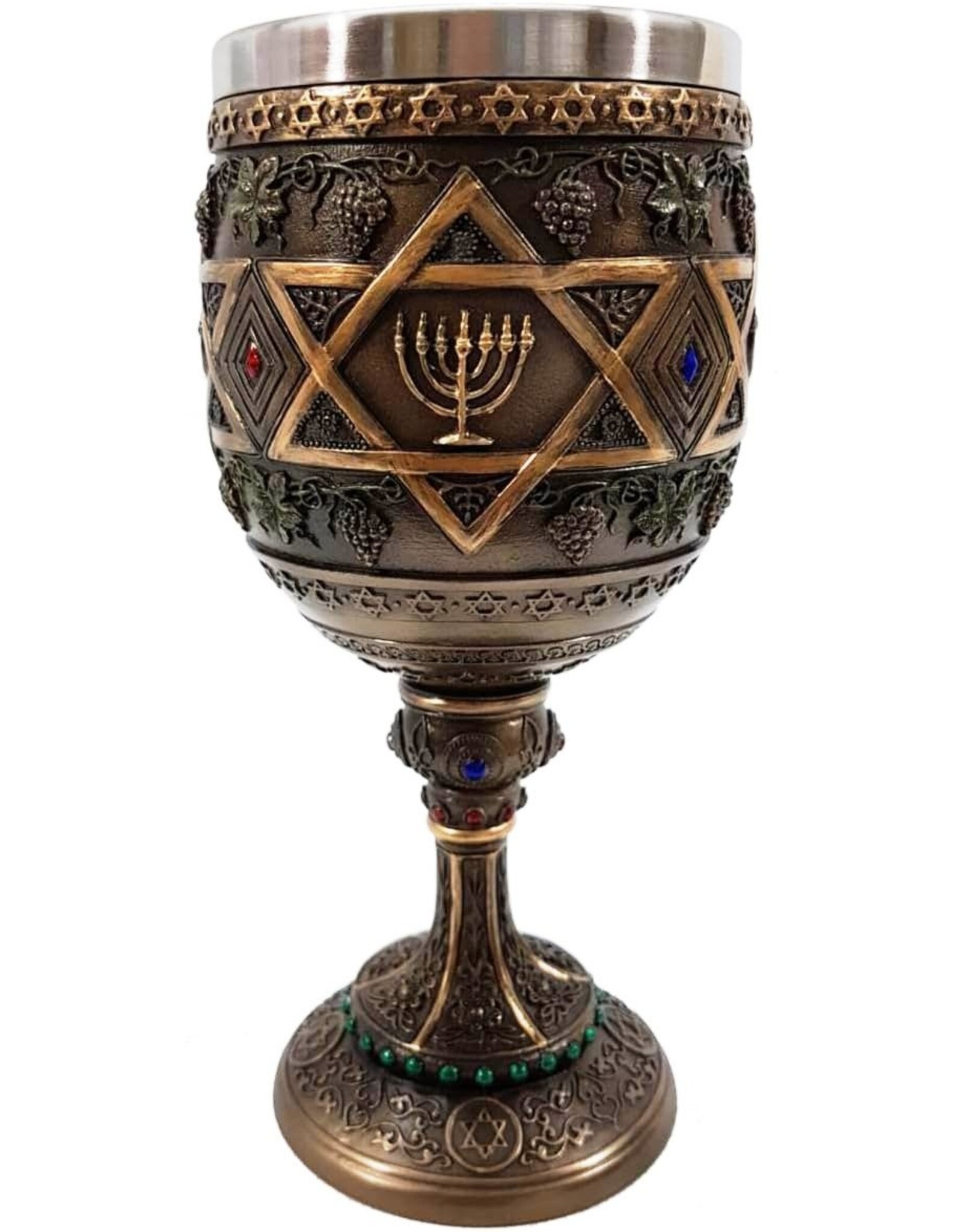 Veronese Design Drinkware - Star of David Menorah  Chalice Veronese Design
