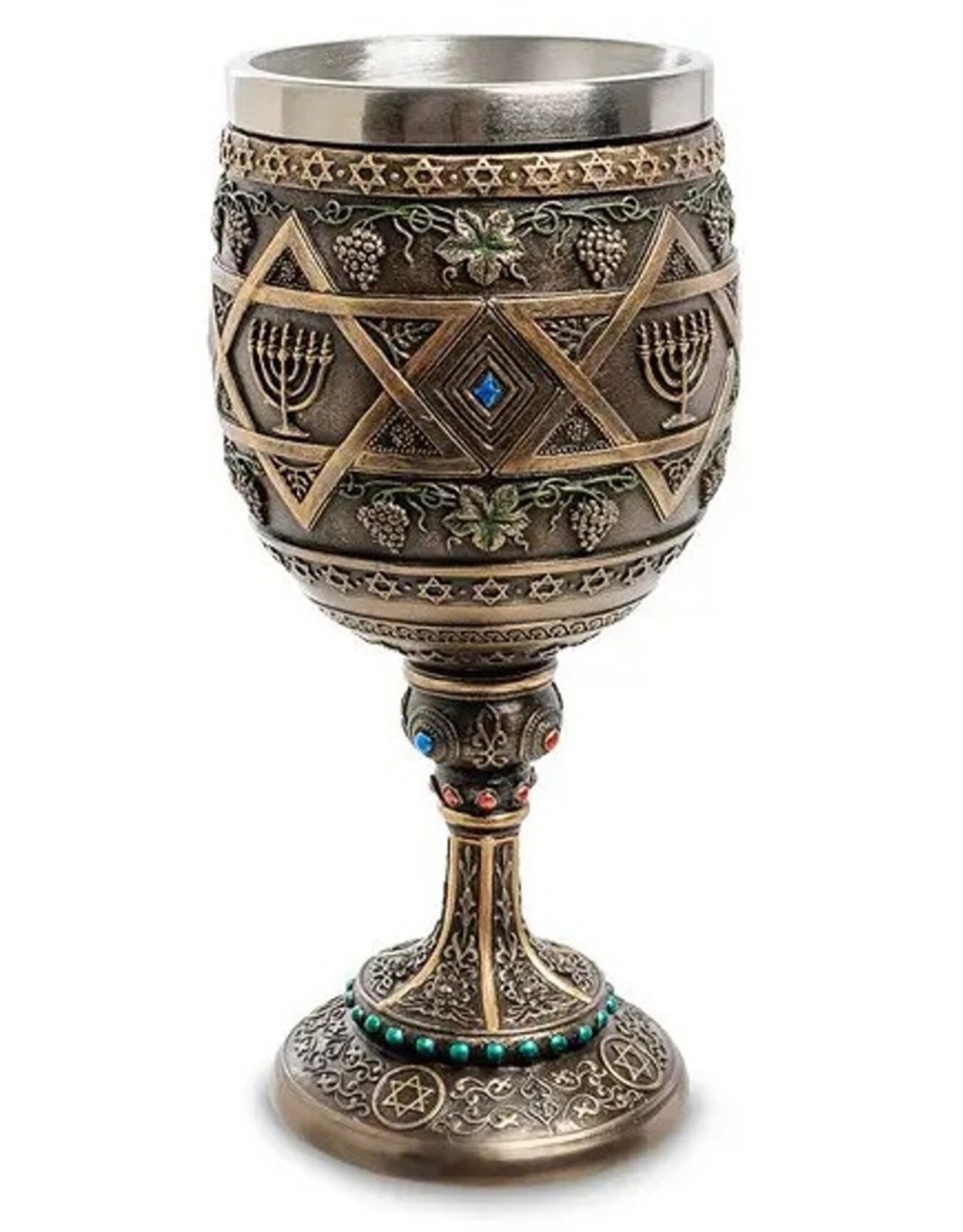 Veronese Design Drinkware - Star of David Menorah  Chalice Veronese Design