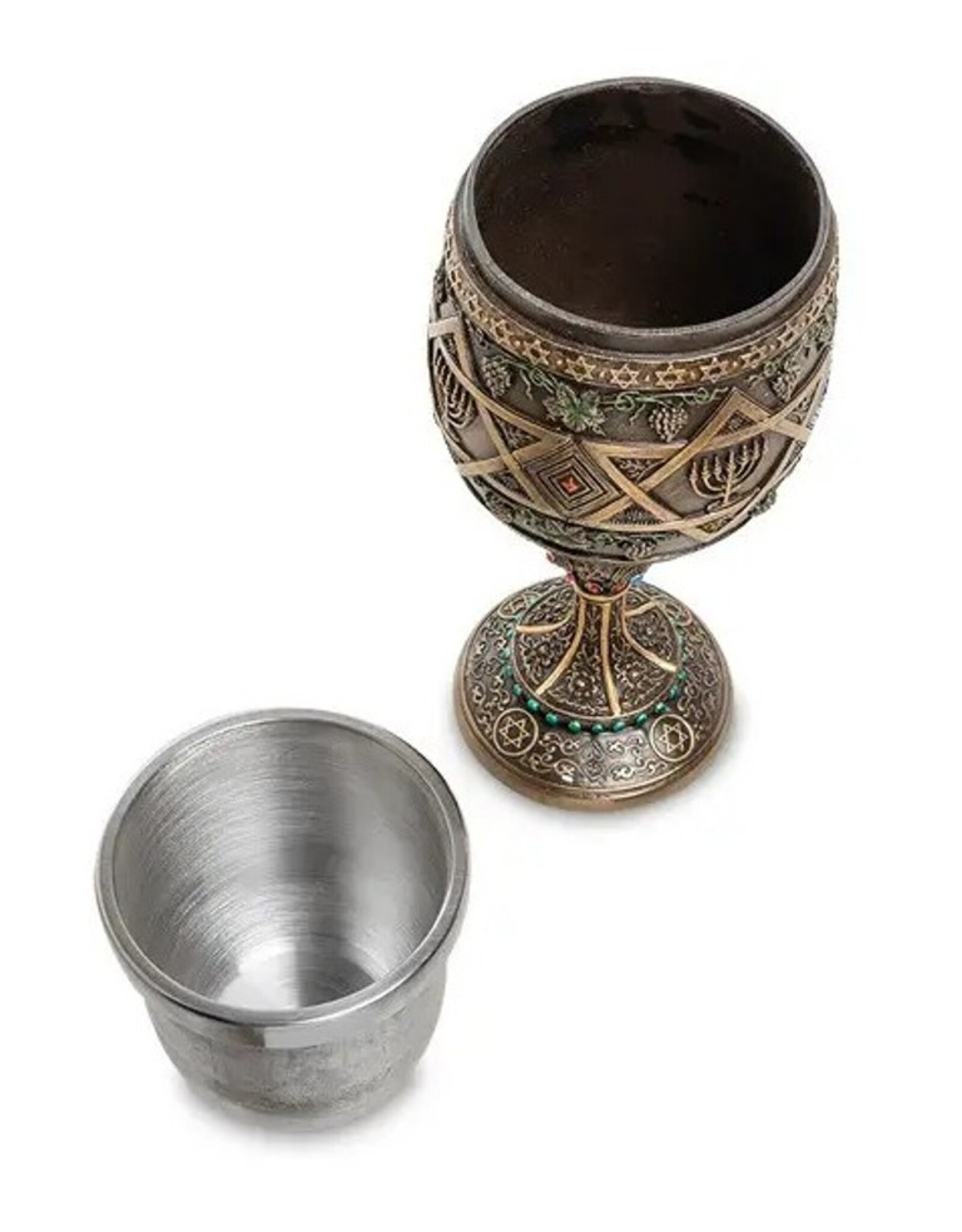 Veronese Design Drinkware - Star of David Menorah  Chalice Veronese Design