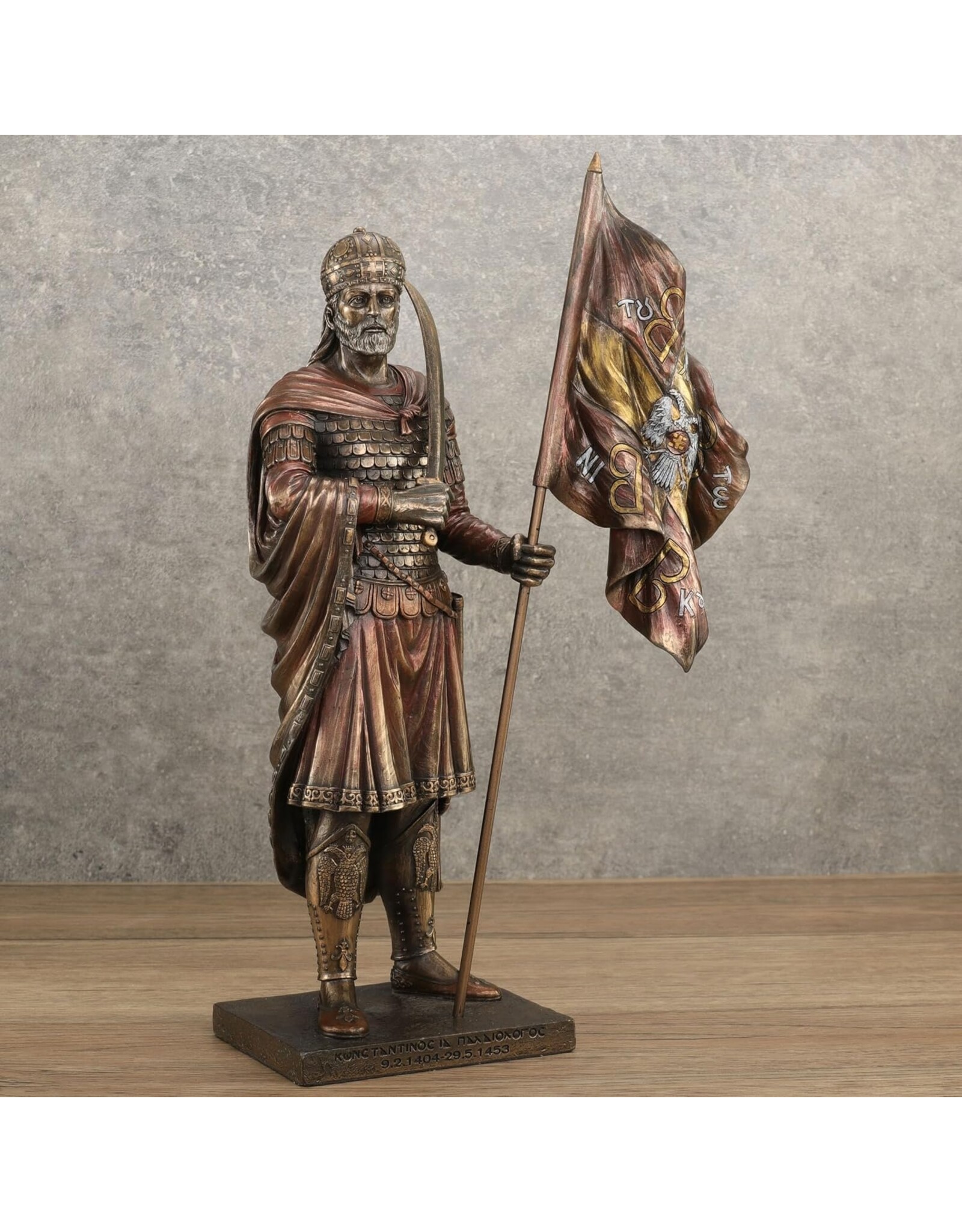 Veronese Design Giftware & Lifestyle -   Constantin XI Palaiologos holdig Flag of Byzantine Empire