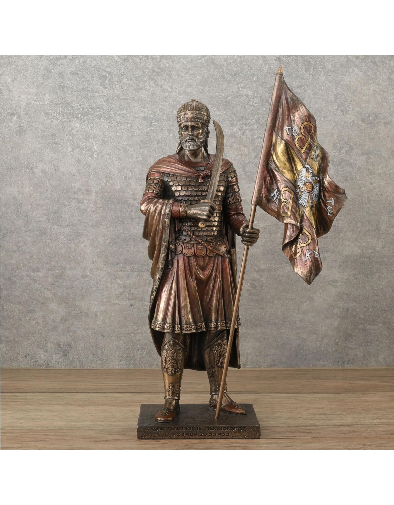 Veronese Design Giftware & Lifestyle -   Constantin XI Palaiologos holdig Flag of Byzantine Empire