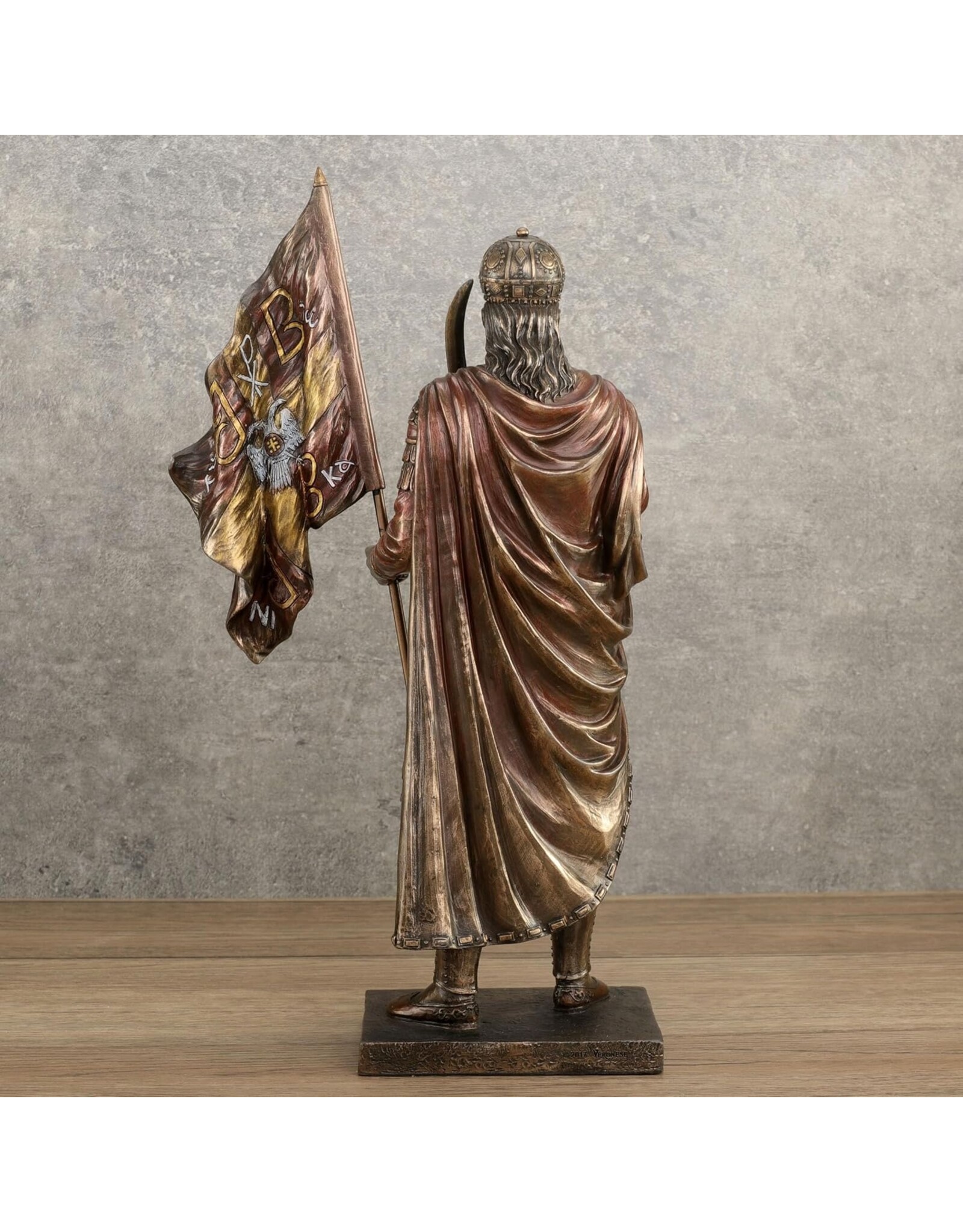 Veronese Design Giftware & Lifestyle -   Constantijn XI Palaiologos met de Vlag van het Byzantijse Rijk