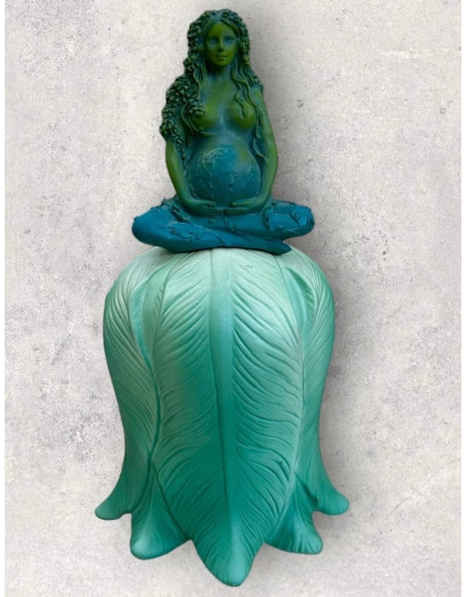 Veronese Design Giftware & Lifestyle - Ritual bell Mother Earth  Pregnant Gaia on Lotus