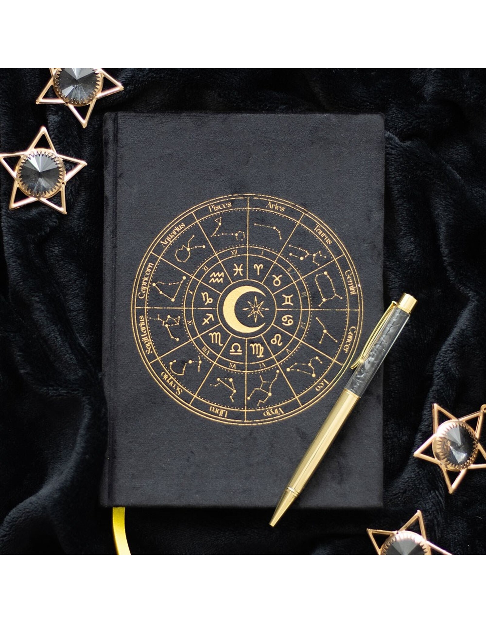 SDW Miscellaneous - Astrologie Wiel Notitieboek met Zwarte Obsidian pen