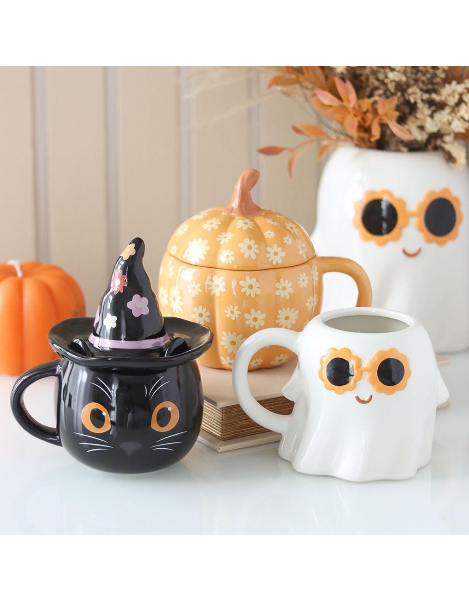 Something Different Drinkware - Groovy Heks Kat Mok met Deksel