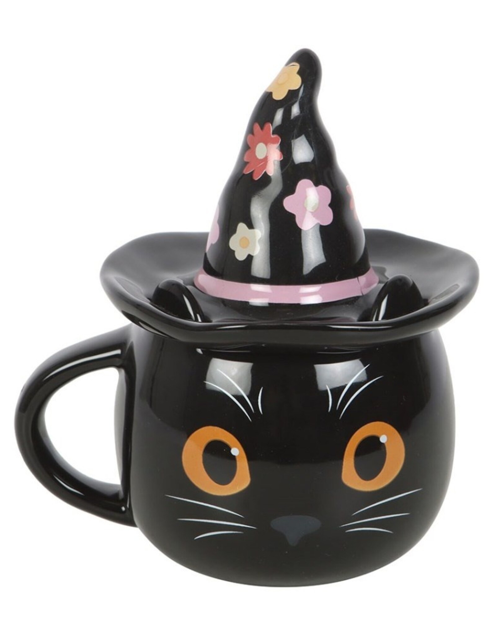 Something Different Drinkware - Groovy Witch Cat Lidded Mug
