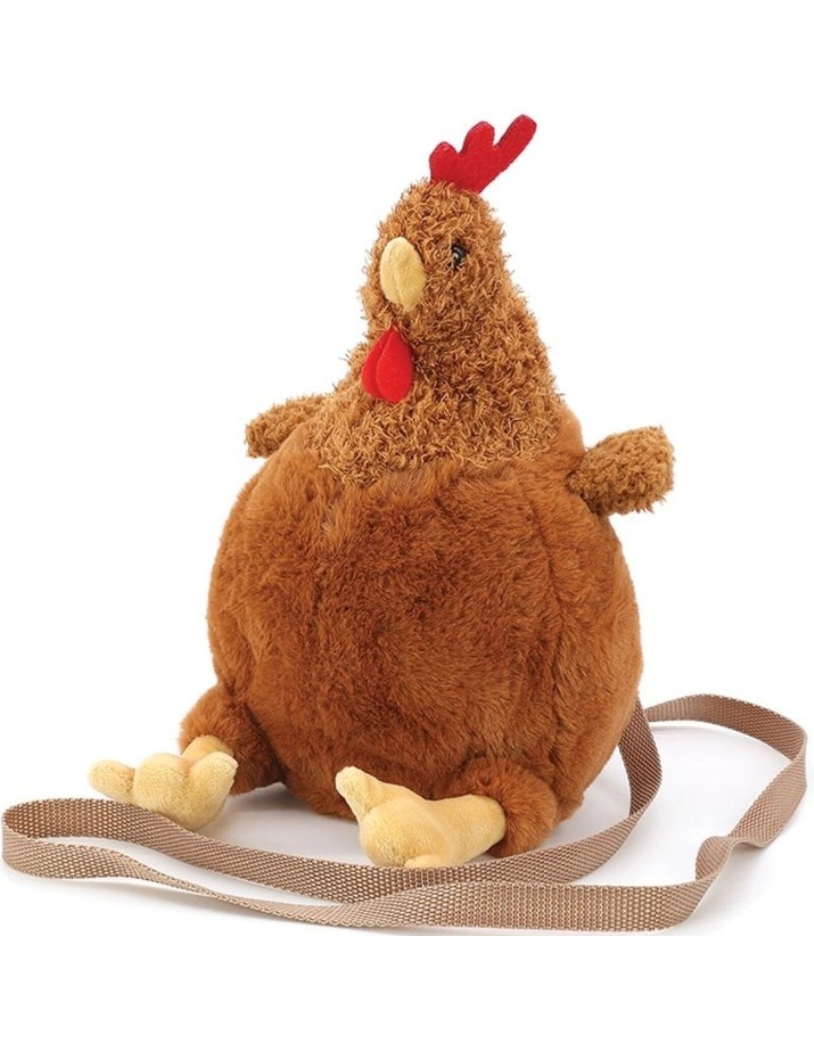 Sleepyville Critters Fantasy tassen en portemonnees - Sleepyville Critters Bruine Kip Pluche Crossbody tas