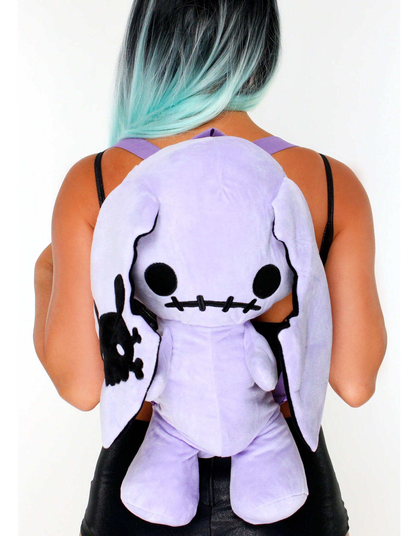 Sleepyville Critters Fantasy bags and wallets - Spookyville Critters Purple Naughty Bunny Plush Backpack