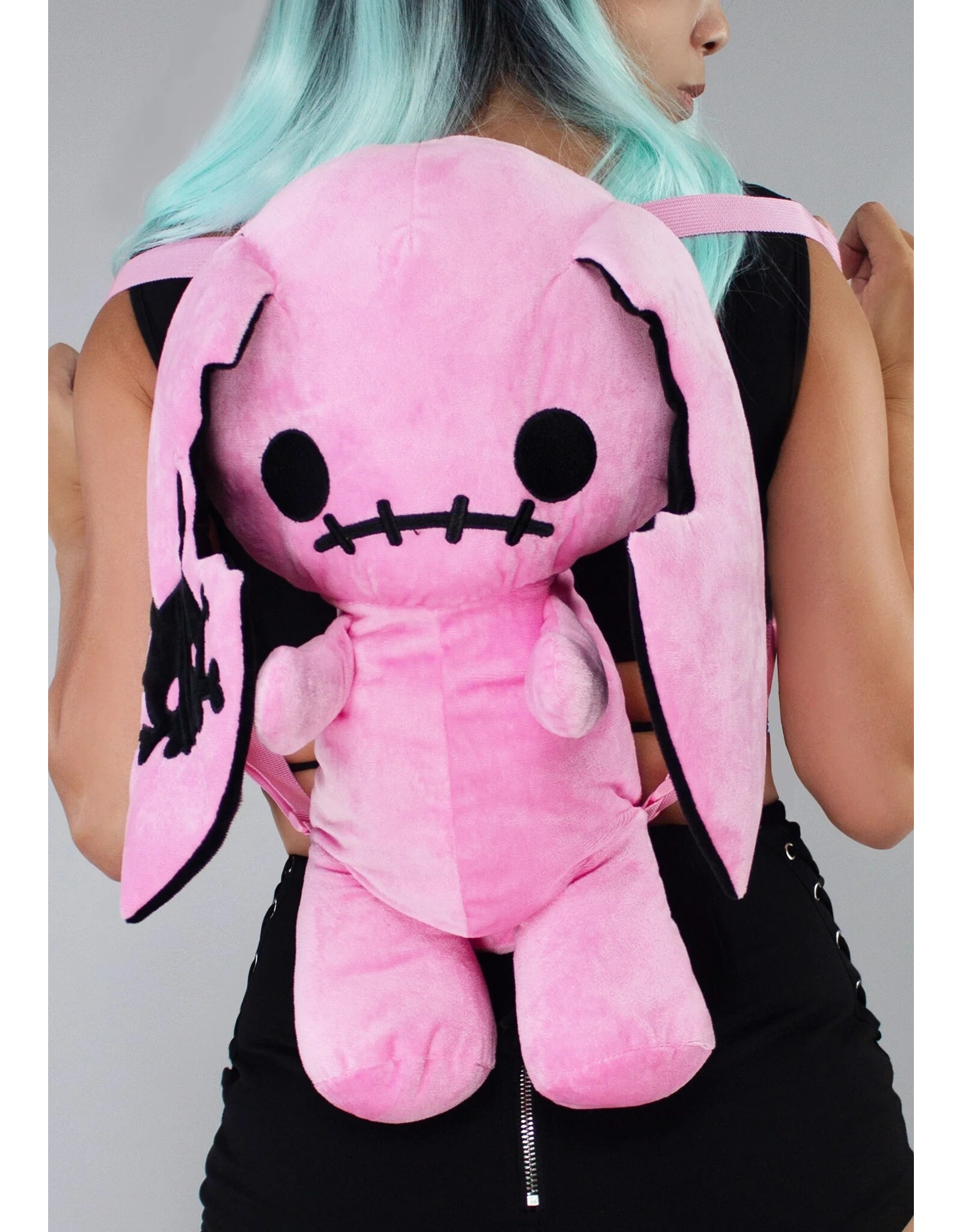 Sleepyville Critters Fantasy tassen en portemonnees - Spookyville Critters Pink Naughty Bunny  Pluche Rugzak  - Copy