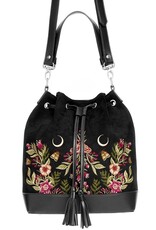 Restyle Gothic tassen Steampunk tassen - Wildflower Bucket Handtas met  Boorduurwerk