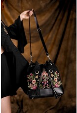 Restyle Gothic bags Steampunk bags -  Wildflower Bucket Handbag  with Embroidery