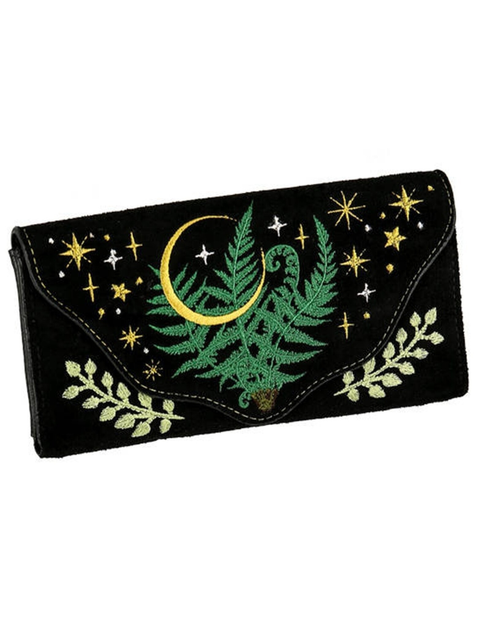 Restyle Fantasy bags and wallets - Herbal Wallet Embroidered Oblong Wallet with Fern
