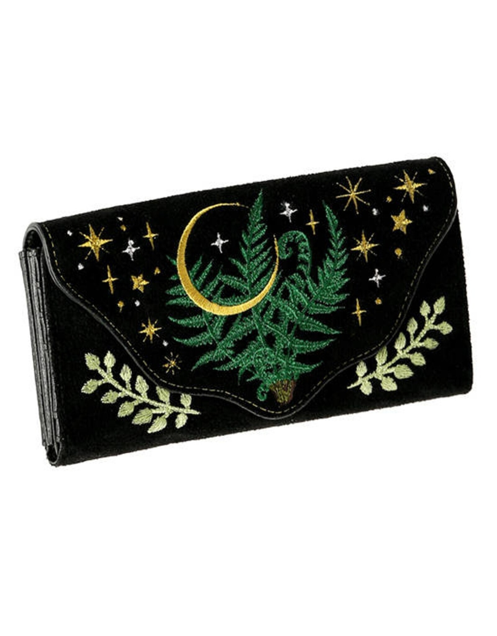 Restyle Fantasy bags and wallets - Herbal Wallet Embroidered Oblong Wallet with Fern