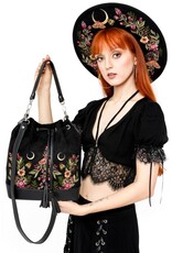 Restyle Gothic bags Steampunk bags -  Wildflower Bucket Handbag  with Embroidery