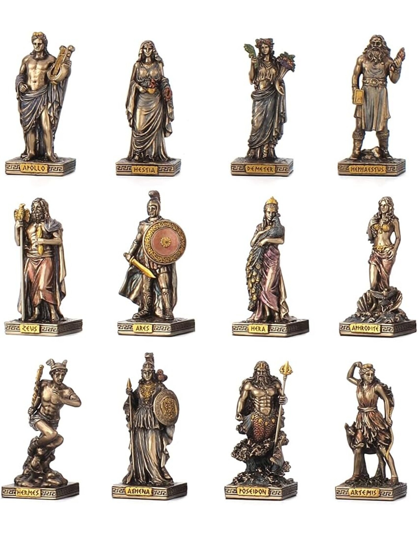 Veronese Design Giftware & Lifestyle - Griekse Goden Miniaturen Set Twaalf Olimpiërs