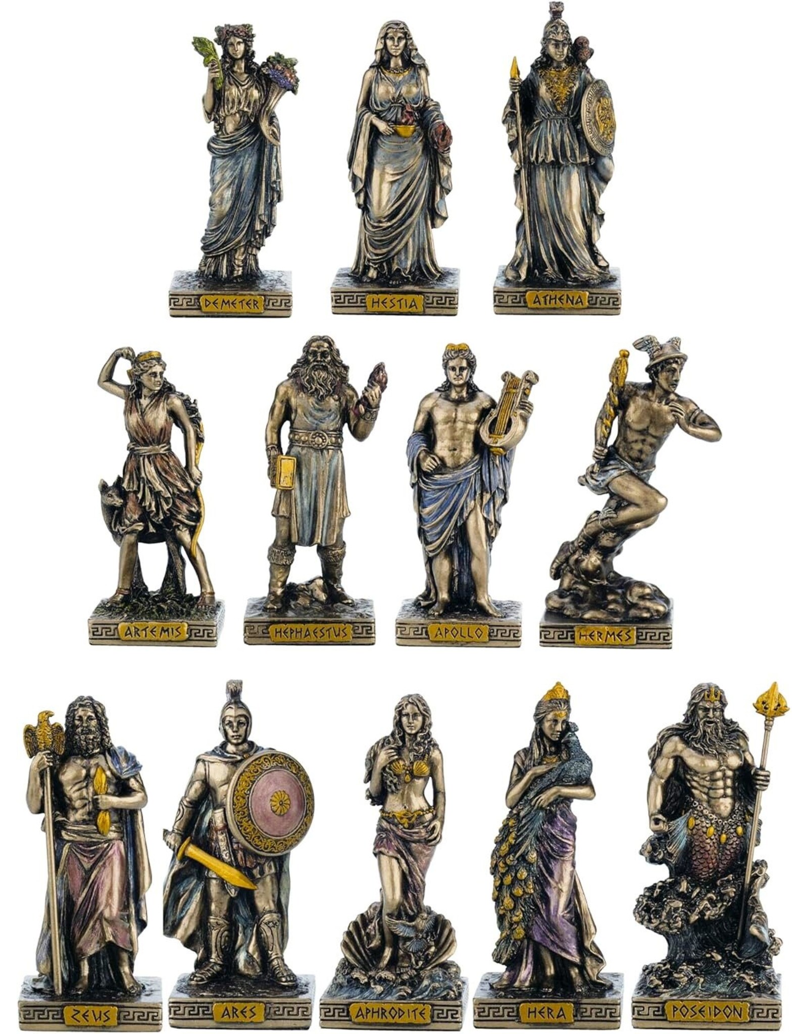 Veronese Design Giftware & Lifestyle - Griekse Goden Miniaturen Set Twaalf Olimpiërs