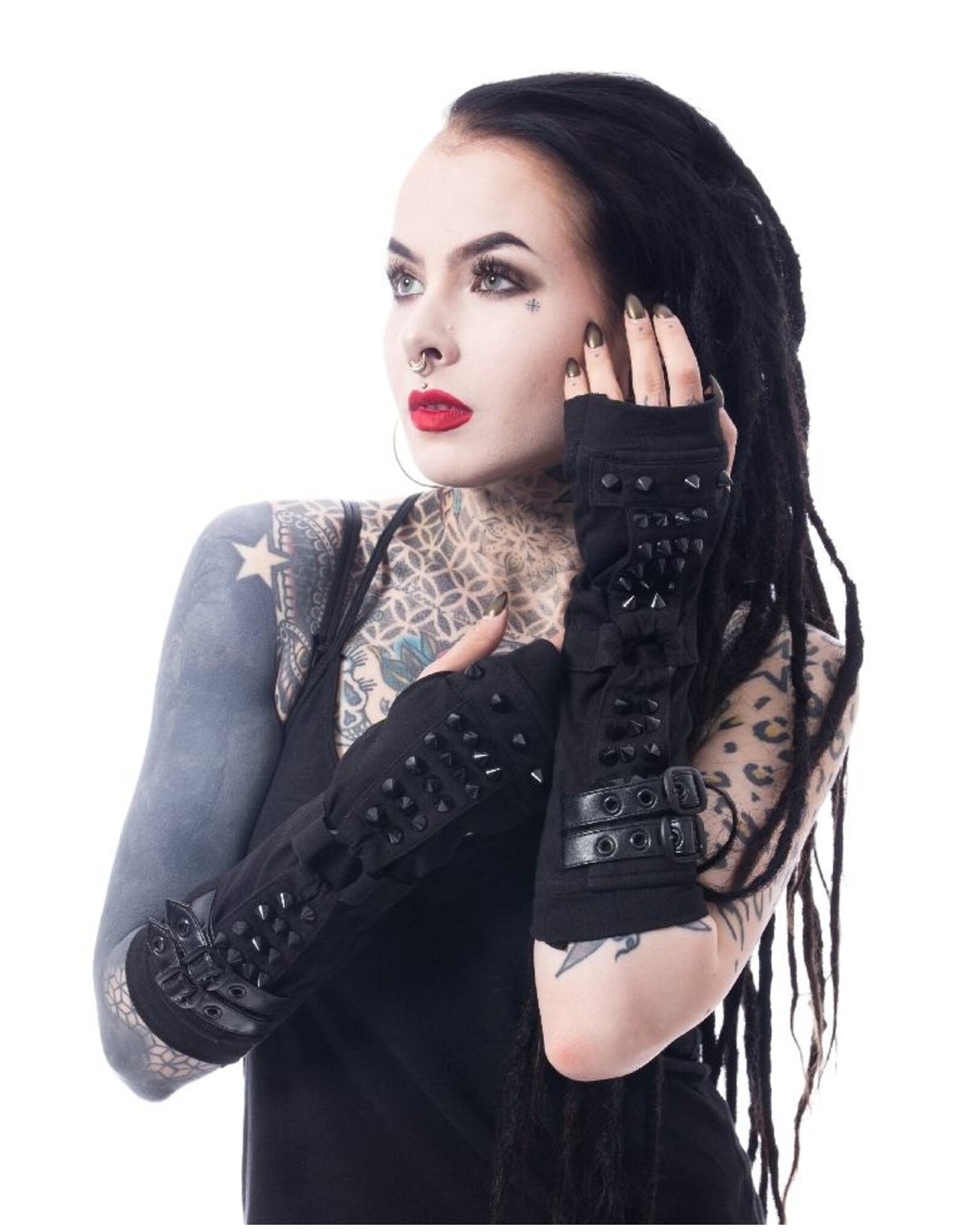 Poizen Industries Gothic and Steampunk accessories - Arm warmers SHADOW Poizen Industries