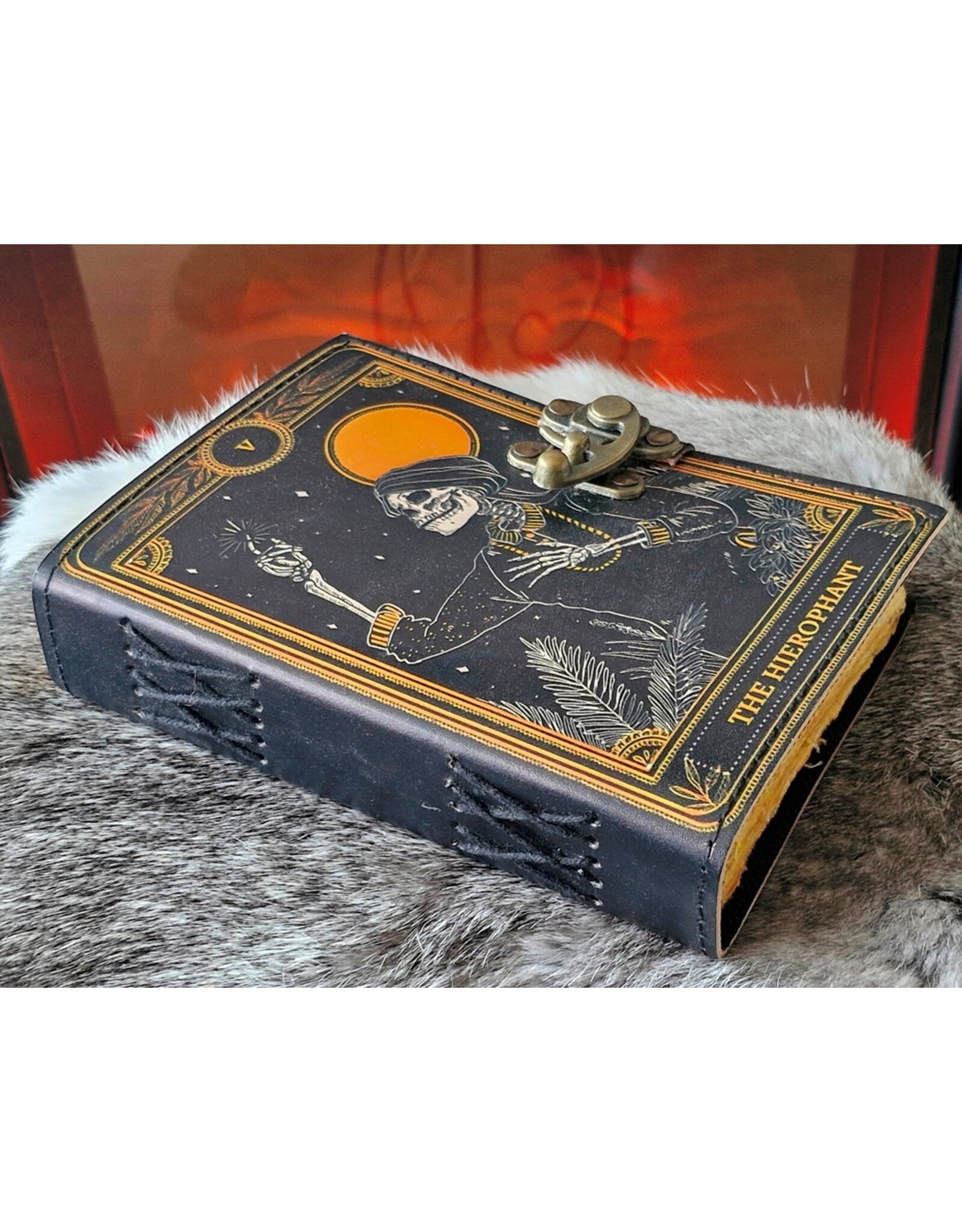 JM Handicrafts Miscellaneous - Grimoire Leather Journal The Hierophant 18x13cm