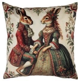 C&E Kussenhoes Konijnen Barok Stijl 45 x45 cm