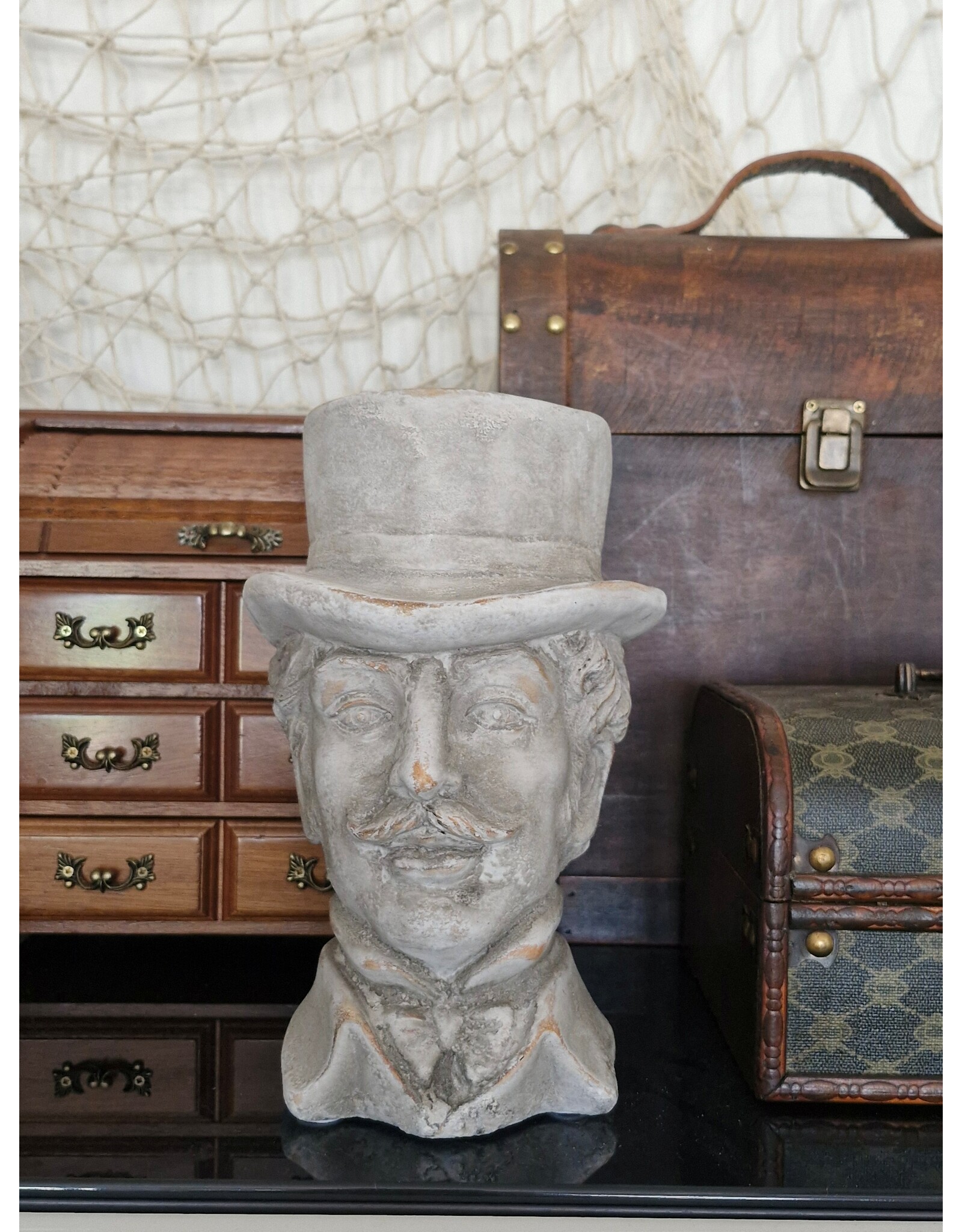 C&E Miscellaneous - Stone Flowerpot Gentleman with Top Hat